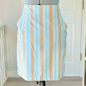 Ann Taylor LOFT Blue and Tan Cargo Skirt (size 0)